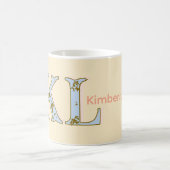 Mug lettre de nom monogramme pêche rétro pastel gras (Centre)