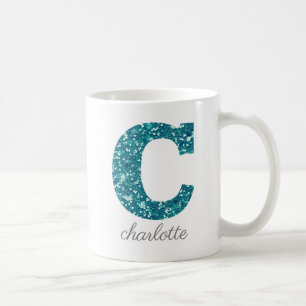 Mug LETTRE DE Parties scintillant Turquoise FLAMBÉE C 