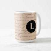 Mug Lettre d'écriture ancienne Monogramme papier (Devant droit)