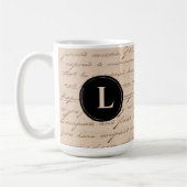 Mug Lettre d'écriture ancienne Monogramme papier (Gauche)