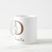 Mug LETTRE D'ENFANT Florale Personnalisée (Devant gauche)