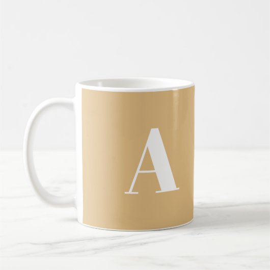 Mug LETTRE D'ENTRÉE MODÈLE CHÂTEAU beige personnalisé (Gauche)