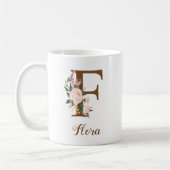 Mug LETTRE D'ÉPOUSE FLORALE PERSONNALISÉE F Cadeau (Gauche)