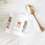 Mug LETTRE D'OR Fleur Moderne A | Deux monogrammes pho<br><div class="desc">LETTRE D'OR Fleur Moderne A | Deux monogrammes photo</div>