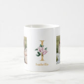 Mug LETTRE D'OR I Flower | Deux monogrammes photo (Centre)