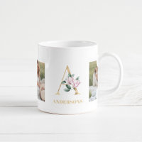 LETTRE D'Or Moderne Fleurs | Deux monogrammes phot