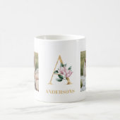 Mug LETTRE D'Or Moderne Fleurs | Deux monogrammes phot (Centre)