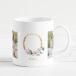 Mug LETTRE D'OR Moderne O Flower | Deux monogrammes ph<br><div class="desc">LETTRE D'OR Moderne O Flower | Deux monogrammes photo</div>