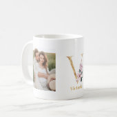 Mug Lettre d'or moderne V | Deux monogrammes photo (Devant gauche)