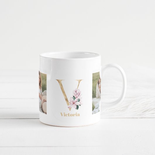 Mug Lettre d'or moderne V | Deux monogrammes photo