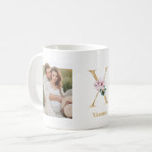 Mug Lettre d'or moderne X | Deux monogrammes photo (Devant gauche)