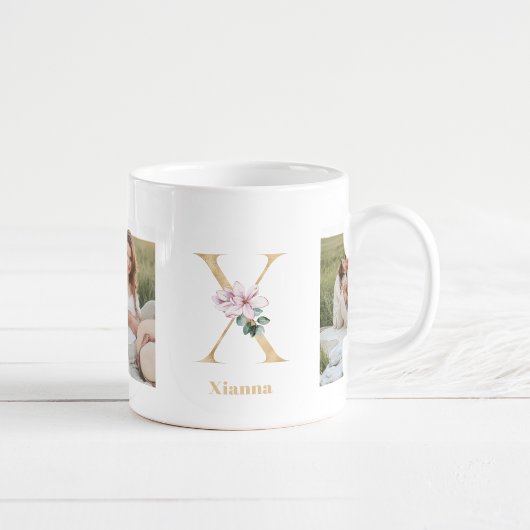 Mug Lettre d'or moderne X | Deux monogrammes photo