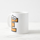 Mug Lettre drôle E de monogramme (Devant gauche)