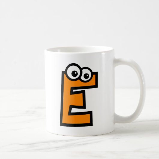 Mug Lettre drôle E de monogramme (Droite)