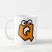 Mug Lettre drôle Q de monogramme (Gauche)
