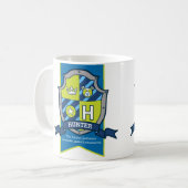 Mug Lettre du chasseur H heraldry vert nom bleu signif (Devant gauche)