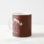 Mug Lettre E avec une garniture dorée pastel superposé (Devant gauche)