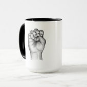 Mug Lettre E : Langue des signes américaine : Dessin (Devant gauche)