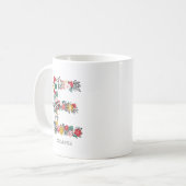 Mug Lettre E | LETTRE FLEURIE Whimsical Monogramme I M (Devant gauche)