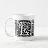 Mug Lettre E Monogramme médiéval Art Nouveau (Gauche)