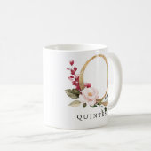 Mug LETTRE Élégante ROSSE VERRE VERT OR Q (Devant droit)