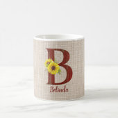 Mug Lettre en bois de grange B & Tournesols Personnali (Centre)