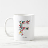 Mug Lettre F | LETTRE FLEURIE Whimsical Monogramme I M (Gauche)