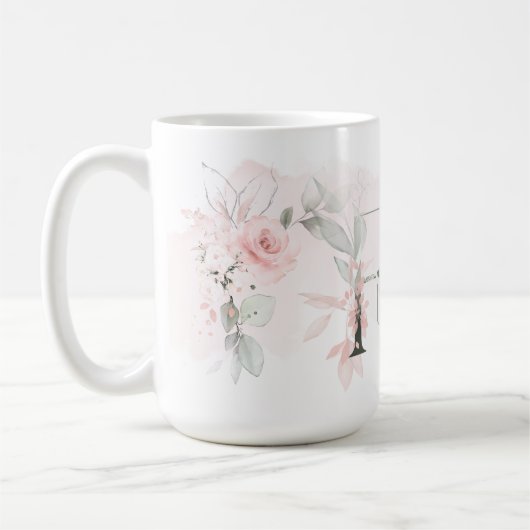 Mug Lettre F Rose rose rose pâle (Gauche)