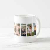 Mug Lettre famille moderne découpé photo collage (Devant droit)