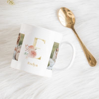 LETTRE FLEUR D'OR ACTUELLE E | Deux monogrammes ph