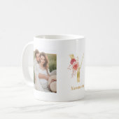 Mug LETTRE FLEUR D'OR ACTUELLE Y | Deux monogrammes ph (Devant gauche)