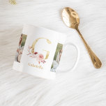 Mug LETTRE FLEUR D'OR GRECQUE G | Deux monogrammes pho<br><div class="desc">LETTRE FLEUR D'OR GRECQUE G | Deux monogrammes photo</div>