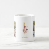 Mug LETTRE FLEUR D'OR I | Deux monogrammes photo (Centre)
