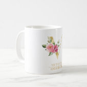 Mug LETTRE FLEURIE AQUATICOLE VERTE V | Monogramme (Devant gauche)