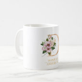 Mug LETTRE FLEURIE D OR | Monogramme (Devant gauche)