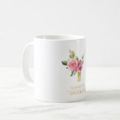 Mug LETTRE FLEURIE D'Aquarelle Or Tendance Y | Monogra (Devant gauche)