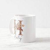Mug LETTRE FLEURIE DE COCOPIE H MONogramme CABINE (Devant gauche)