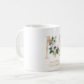 Mug LETTRE FLEURIE D'OR ACTUELLE M | Monogramme (Devant gauche)