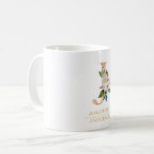 Mug LETTRE FLEURIE D'OR Moderne J | Monogramme (Devant gauche)