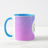 Mug LETTRE FLEURIE FLASTIQUE R Bleu et violet (Gauche)