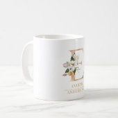 Mug LETTRE FLEURIE OR ACTUELLE E | Monogramme (Devant gauche)
