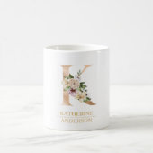 Mug LETTRE FLEURIE OR ACTUELLE K | Monogramme (Centre)