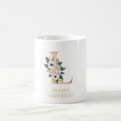 Mug LETTRE FLEURIE OR ACTUELLE L | Monogramme (Centre)