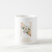 Mug LETTRE FLEURIE OR ACTUELLE N | Monogramme (Centre)