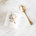 Mug LETTRE FLEURIE OR ACTUELLE R | Monogramme<br><div class="desc">LETTRE FLEURIE OR ACTUELLE R | Monogramme</div>