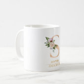 Mug LETTRE FLEURIE OR ACTUELLE S | Monogramme (Devant gauche)