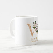 Mug LETTRE FLEURIE OR ACTUELLE W | Monogramme (Devant gauche)