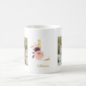 Mug LETTRE FLEURS D'OR MODERNE L | Deux monogrammes ph (Centre)