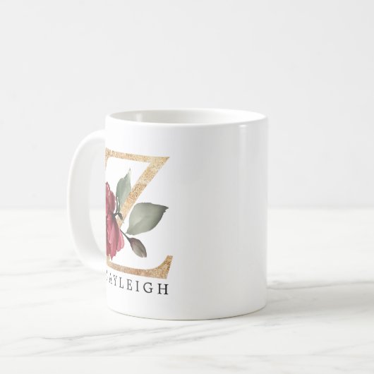Mug LETTRE FLEUVE BOURMANDE D'OR Élégante Z (Devant gauche)