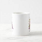 Mug LETTRE Florale À CRÈME Rose Bourgogne A Monogramme (Centre)
